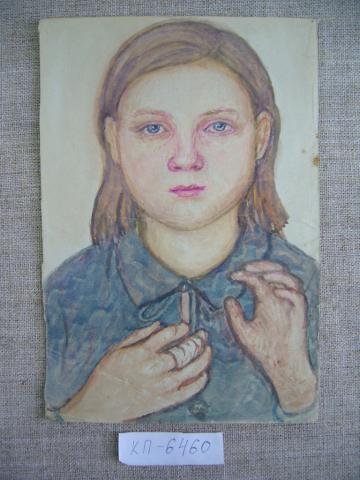 Портрет девочки с перевязанным пальцем