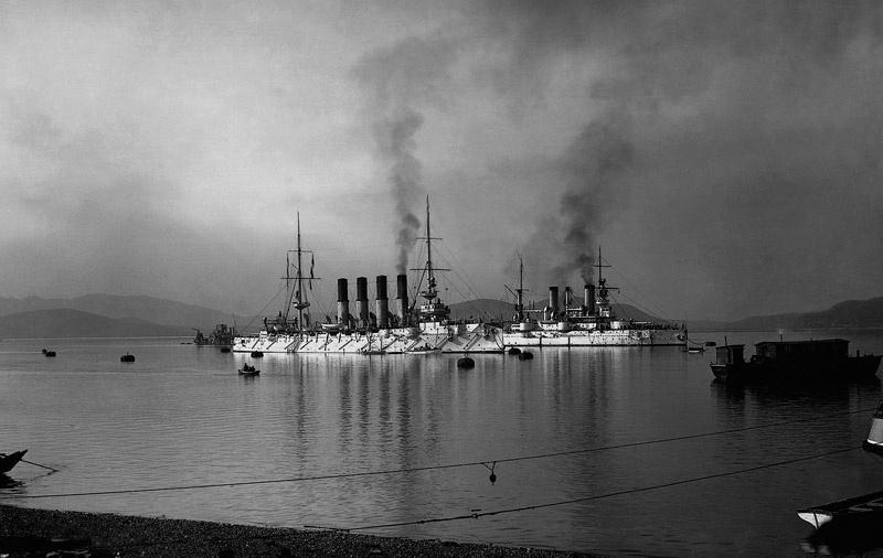 Корабли русской эскадры на рейде Порт-Артура, 1902 или 1903 годы