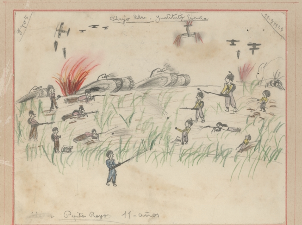 Детский рисунок времен Гражданской войны в Испании © library.ucsd.edu Детский рисунок времен Гражданской войны в Испании © library.ucsd.edu