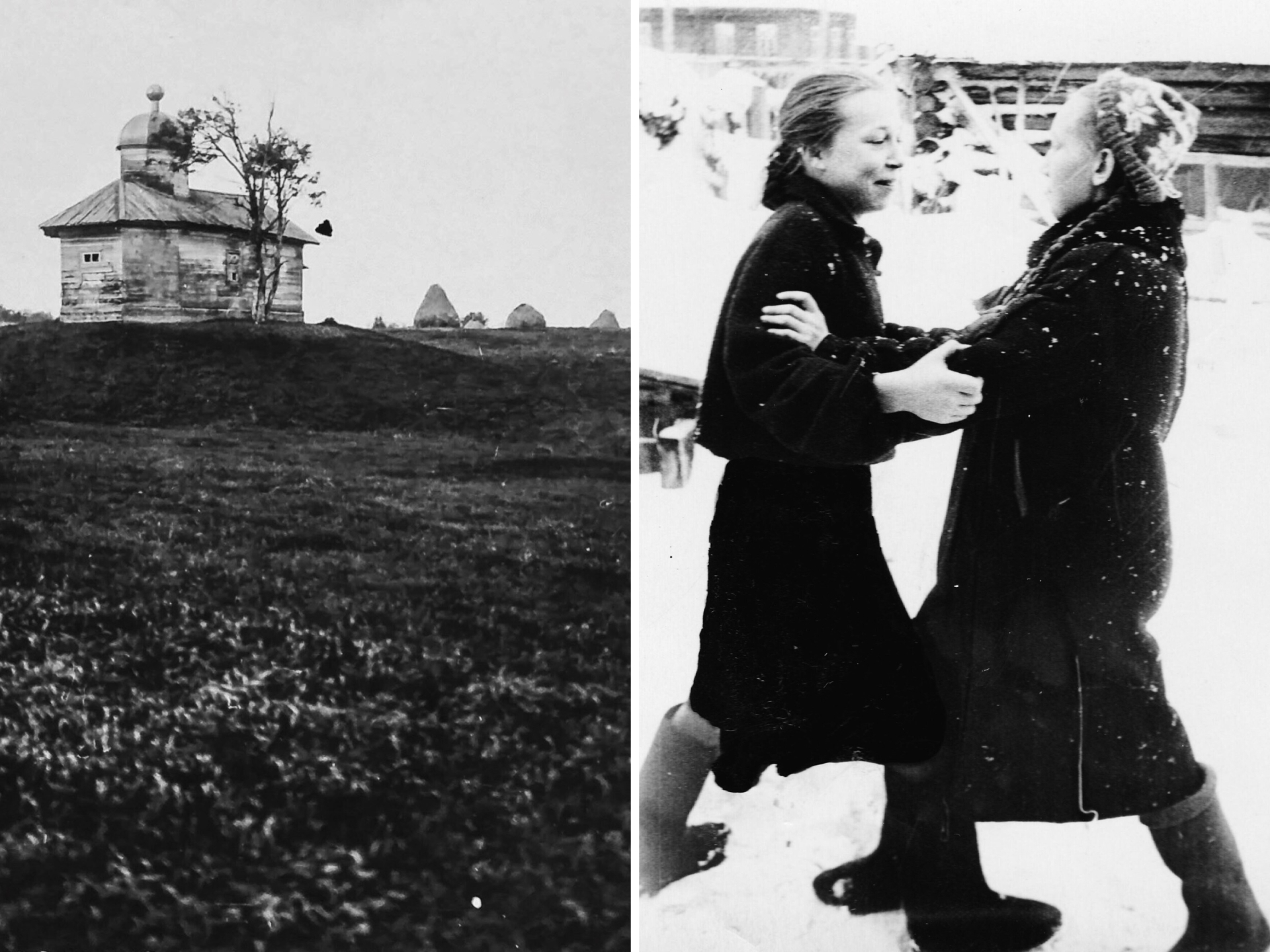 Фотографии жительниц Белозерья и часовни, которая находилась на месте старого Белозерска © Фонд «Крохино»