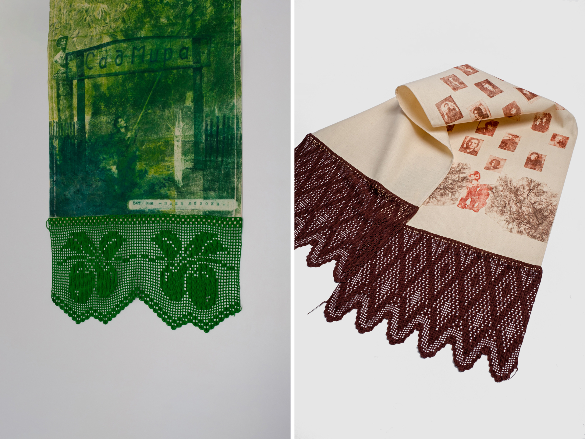 Елена Лисица. Рушник «Сад Мира» (слева) и «Грунт» © Леонид Истомин