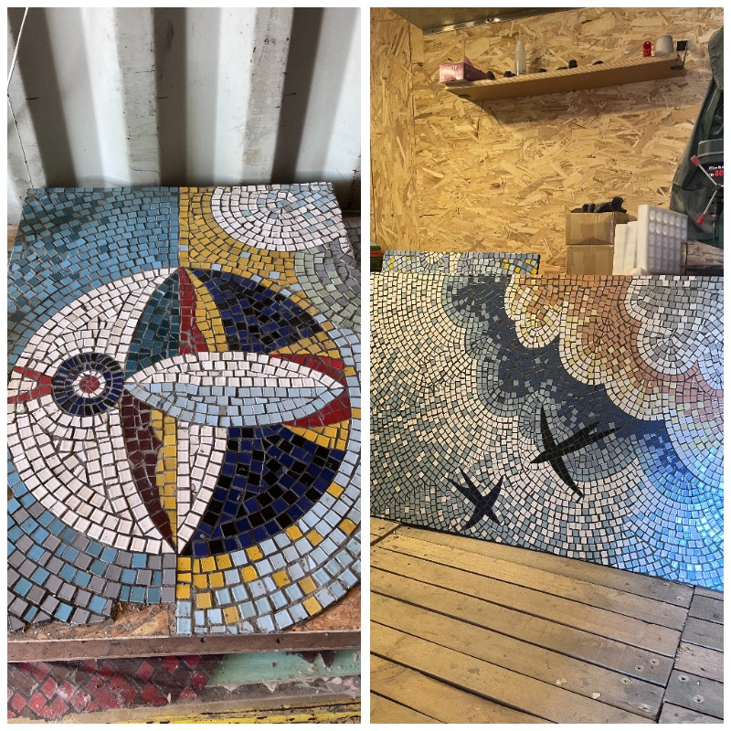 Расчищенные мозаики в мастерской Максима Полкунова © «РегАспект» 