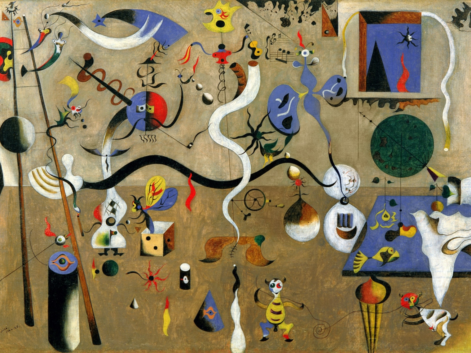 Картина Жоана Миро «Карнавал арлекина». 1924-1925 гг. Художественная галерея Олбрайт-Нокс, США. © Artchive.ru.